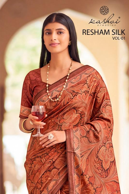Kashvi resham silk silk vol 1 low price saree wholesale